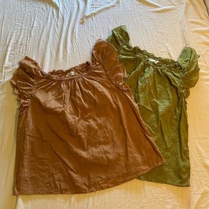 two✌🏾adorable🎀sleeveless🤍ruffled👗tops👚